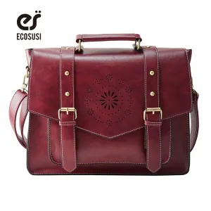 Womens Leather Handbag Briefcase Shoulder Bag