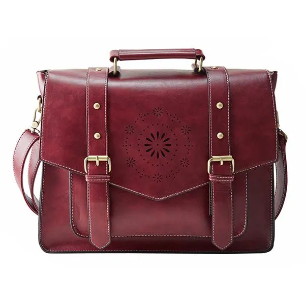 Womens Leather Handbag Briefcase Shoulder Bag