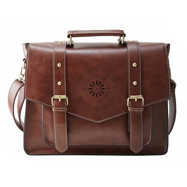 Womens Leather Handbag Briefcase Shoulder Bag