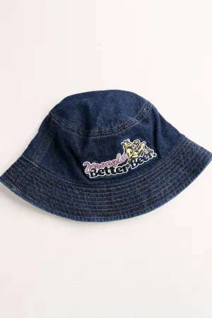 WRANGLER x BETTER BEER THIRSTY BUCKET HAT - STONED INDIGO